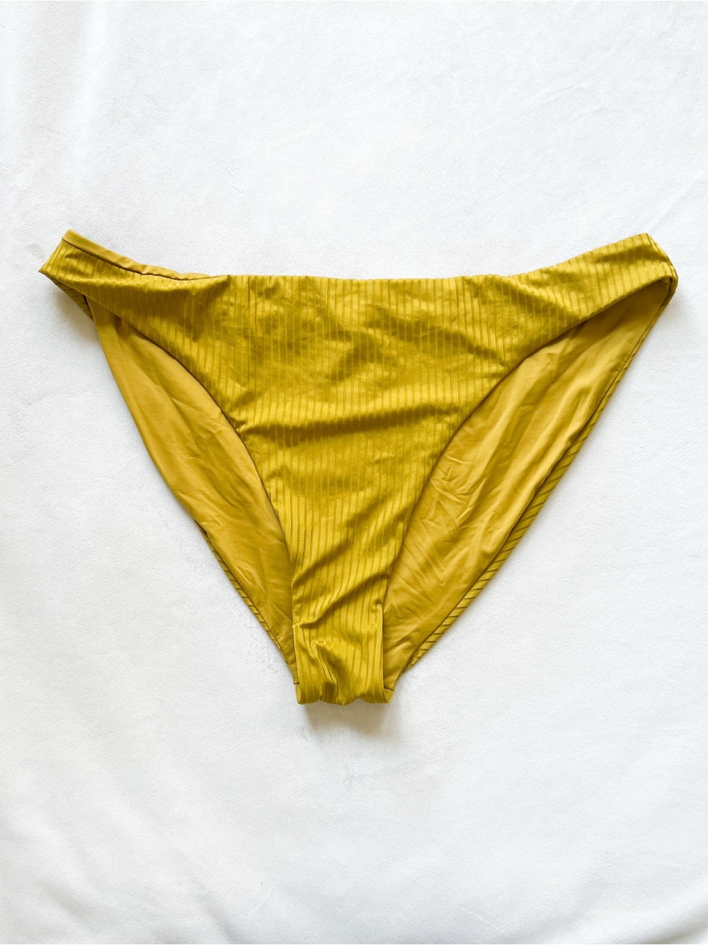 Vitamin A Ribbed Bikini Bottoms in Mustard - XXL
